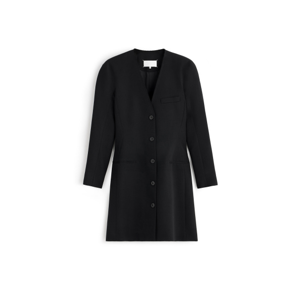 Maison Margiela Virgin Wool Mini Dress in Black | Luxury Shoes 