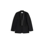 Maison Margiela Virgin Wool Tuxedo Blazer in Black | Luxury Shoes 