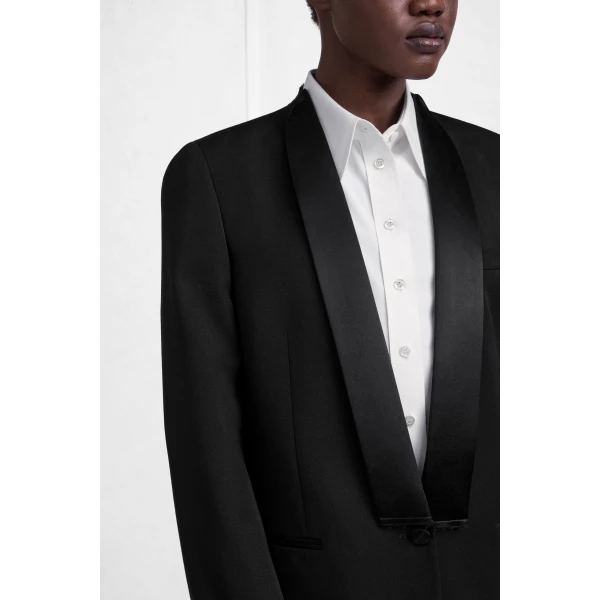 Maison Margiela Virgin Wool Tuxedo Blazer in Black | Blazers | Luxury Shoes 