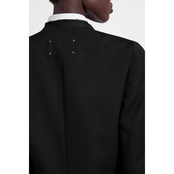 Maison Margiela Virgin Wool Tuxedo Blazer in Black | Blazers | Luxury Shoes 