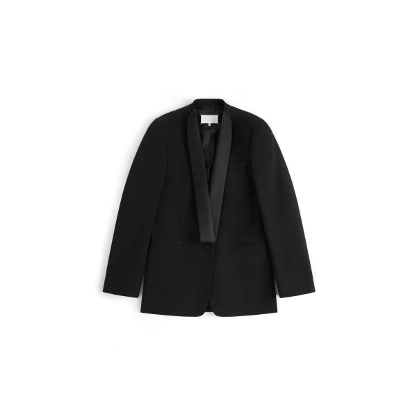 Maison Margiela Virgin Wool Tuxedo Blazer in Black | Luxury Shoes 