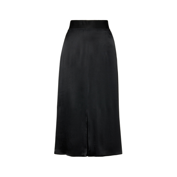 Maison Margiela Washed Silk Satin Midi Skirt in Black | Luxury Shoes 