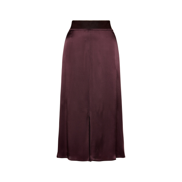 Maison Margiela Washed Silk Satin Midi Skirt in Plum Purple | Luxury Shoes 