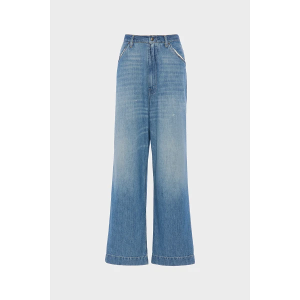 Maison Margiela Wide-Leg Jeans in Vintage Medium Blue | Denim | Luxury Shoes 