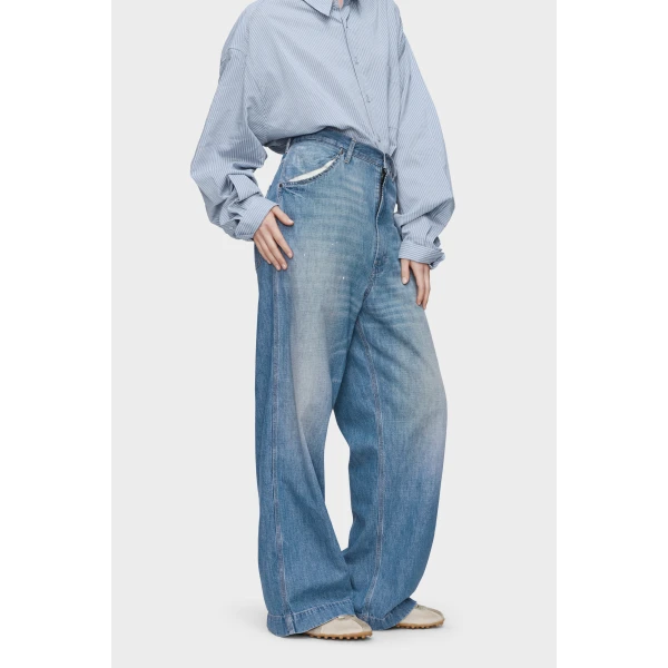 Maison Margiela Wide-Leg Jeans in Vintage Medium Blue | Denim | Luxury Shoes 
