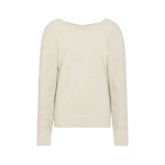 Maison Margiela Wide-Neck Wool Knit Top in Light Grey | Luxury Shoes 