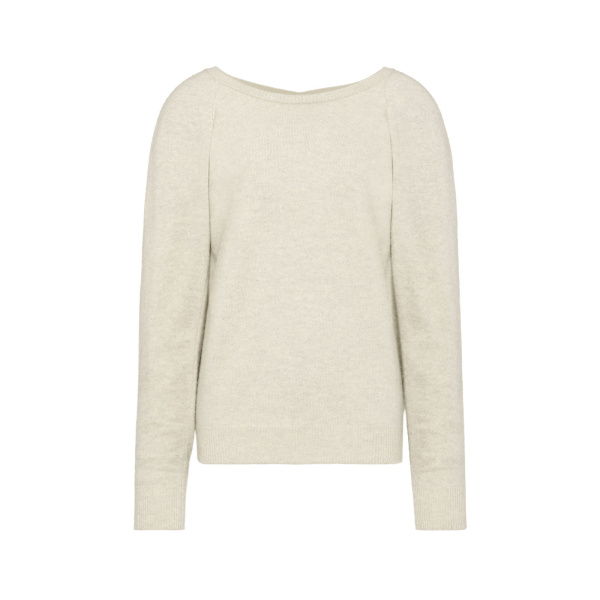 Maison Margiela Wide-Neck Wool Knit Top in Light Grey | Luxury Shoes 