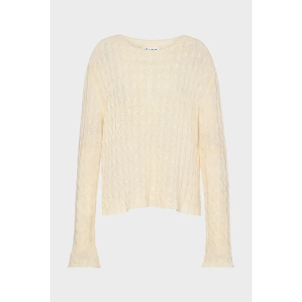 Maison Margiela Wool Cashmere Crewneck in Ecru | Sweaters | Luxury Shoes 