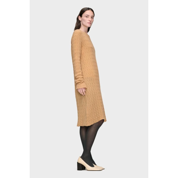 Maison Margiela Wool Cashmere Knit Midi Dress in Camel | Midi Dresses | Luxury Shoes 