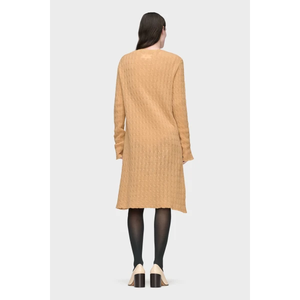 Maison Margiela Wool Cashmere Knit Midi Dress in Camel | Midi Dresses | Luxury Shoes 