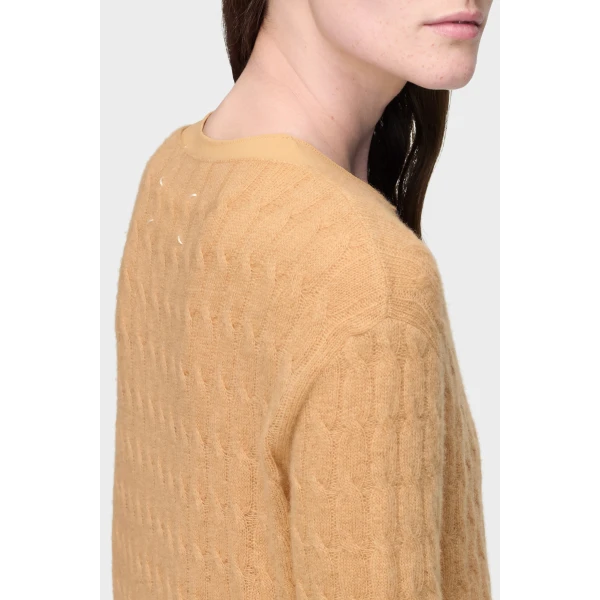 Maison Margiela Wool Cashmere Knit Midi Dress in Camel | Midi Dresses | Luxury Shoes 