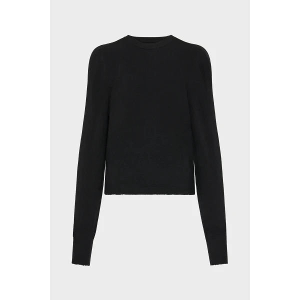 Maison Margiela Wool Knit Top in Black | Sweaters | Luxury Shoes 