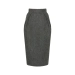 Maison Margiela Wool Midi Skirt in Dark Grey | Luxury Shoes 