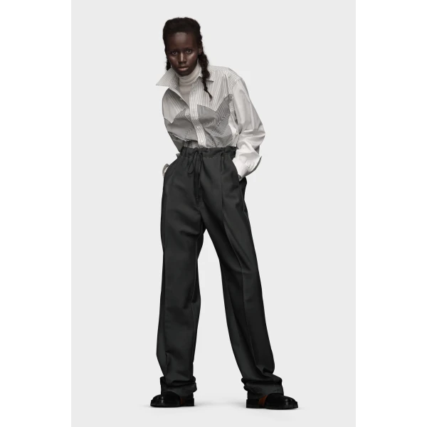 Maison Margiela Wool Mohair Trousers in Dark Avion | Tailored pants | Luxury Shoes 
