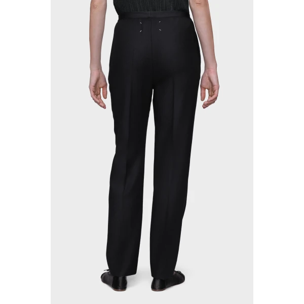 Maison Margiela Wool Straight-Leg Trousers in Black | Tailored pants | Luxury Shoes 