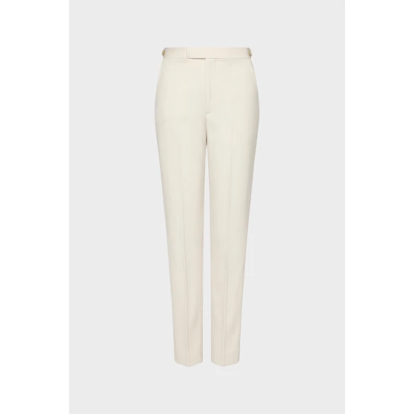 Maison Margiela Wool Tailored Trousers in Ecru | Tailored pants | Luxury Shoes 