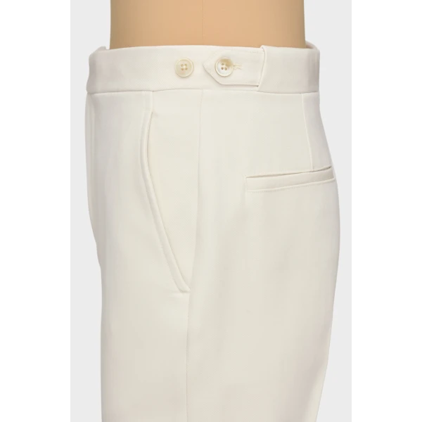 Maison Margiela Wool Tailored Trousers in Ecru | Tailored pants | Luxury Shoes 