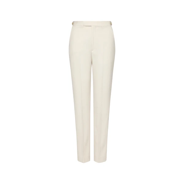 Wool Tailored Trousers in Ecru