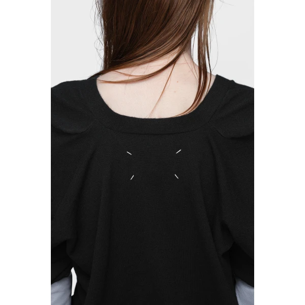 Maison Margiela Wool V-Neck Cardigan in Black | Cardigan | Luxury Shoes 