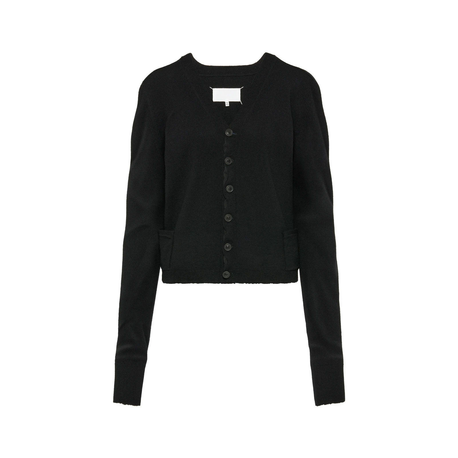 Maison Margiela Wool V-Neck Cardigan in Black Maison Margiela Wool V-Neck Cardigan in Black | Luxury Shoes