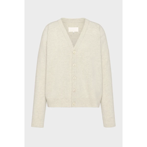 Maison Margiela Wool V-Neck Cardigan in Light Grey | Cardigan | Luxury Shoes 