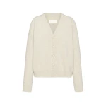 Maison Margiela Wool V-Neck Cardigan in Light Grey | Luxury Shoes 