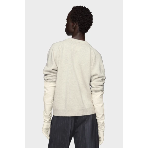 Maison Margiela Wool V-Neck Cardigan in Light Grey | Cardigan | Luxury Shoes 