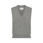 Maison Margiela Wool V-Neck Gilet in Grey | Luxury Shoes 