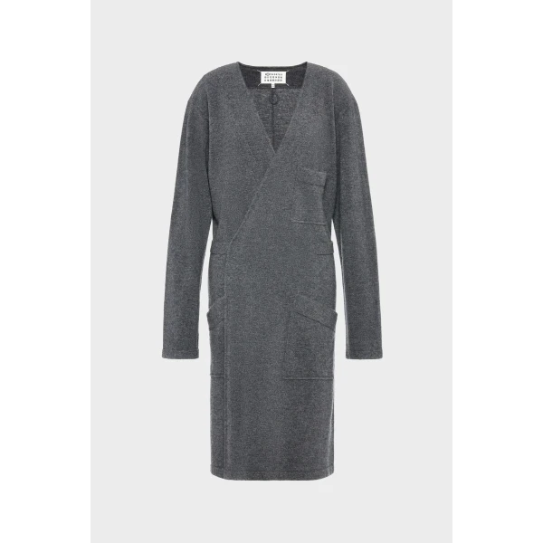 Maison Margiela Wool Wrap Cardigan in Grey | Cardigan | Luxury Shoes 