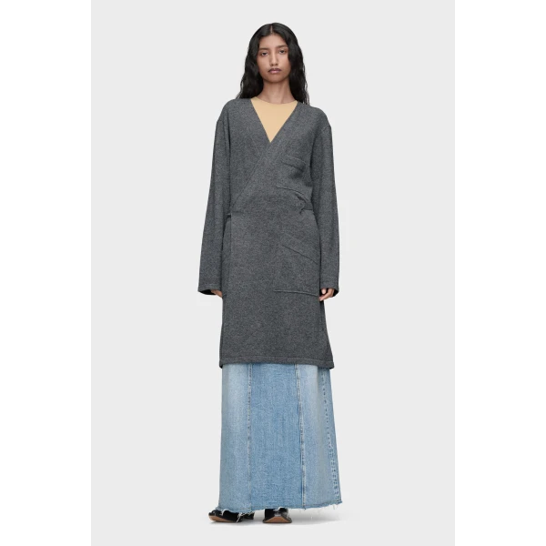 Maison Margiela Wool Wrap Cardigan in Grey | Cardigan | Luxury Shoes 
