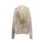 Maison Margiela Zip Knit Pullover in Ecru | Luxury Shoes 