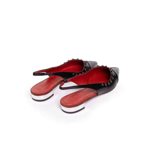 Maria Lucia Hohan Aisha Slingback Flats in Black Embellished | Flats | Luxury Shoes 