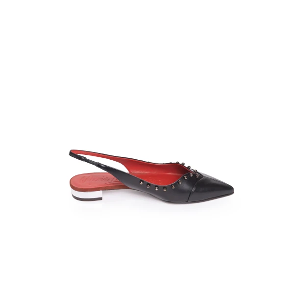 Maria Lucia Hohan Aisha Slingback Flats in Black Embellished | Flats | Luxury Shoes 
