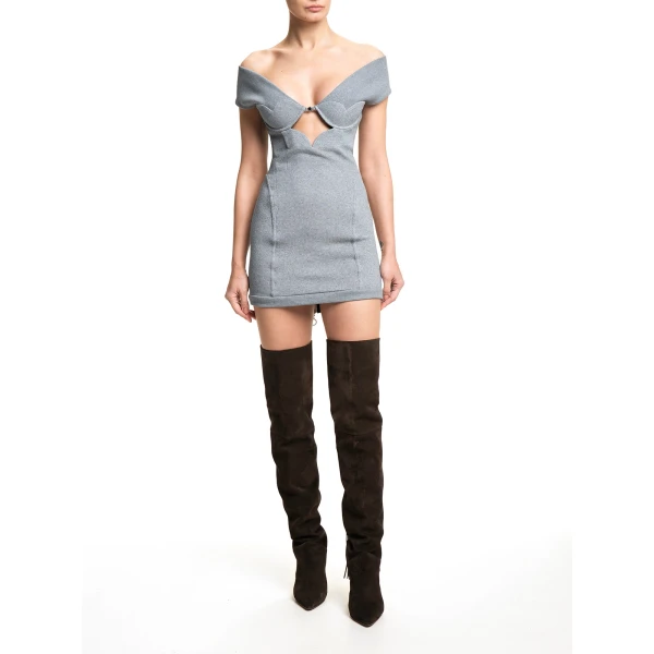 Maria Lucia Hohan Amalya Mini Dress in Silver | Mini Dresses | Luxury Shoes 