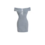 Maria Lucia Hohan Amalya Mini Dress in Silver | Mini Dresses | Luxury Shoes 