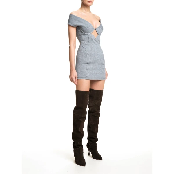 Maria Lucia Hohan Amalya Mini Dress in Silver | Mini Dresses | Luxury Shoes 