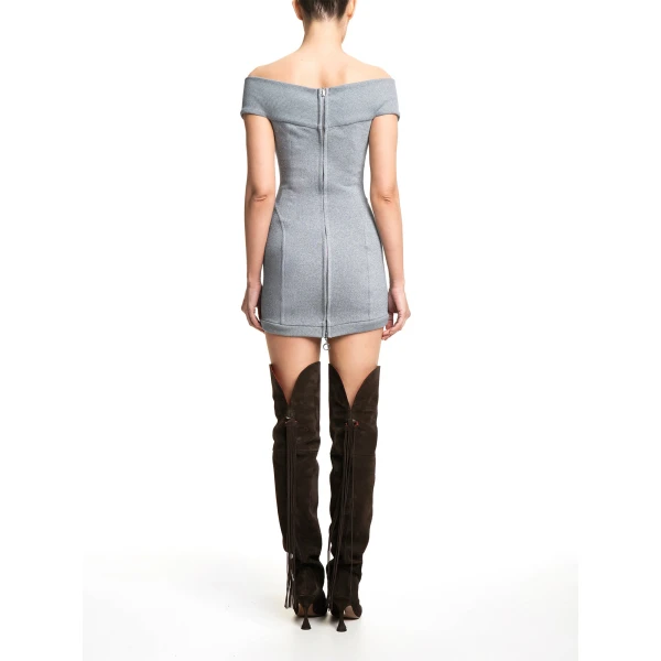 Maria Lucia Hohan Amalya Mini Dress in Silver | Mini Dresses | Luxury Shoes 