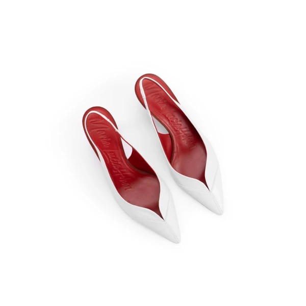 Maria Lucia Hohan Ambra Slingback Pumps in White | Heels | Luxury Shoes 