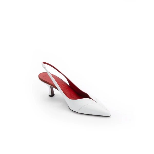 Maria Lucia Hohan Ambra Slingback Pumps in White | Heels | Luxury Shoes 