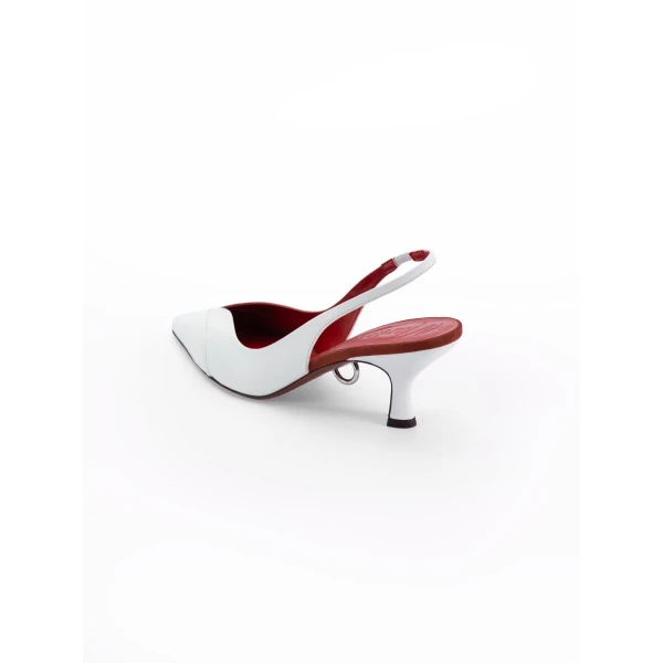 Maria Lucia Hohan Ambra Slingback Pumps in White | Heels | Luxury Shoes 