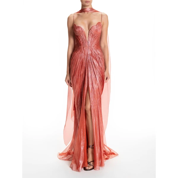Maria Lucia Hohan Ari Shawl in Blood Orange | Scarves | Luxury Shoes 