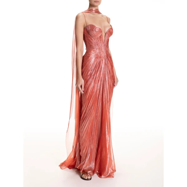 Maria Lucia Hohan Ari Shawl in Blood Orange | Scarves | Luxury Shoes 