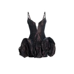 Maria Lucia Hohan Ayna Mini Dress in Bitter Chocolate | Mini Dresses | Luxury Shoes 