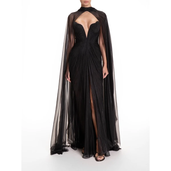 Maria Lucia Hohan Celestina Cape in Mascara | Scarves | Luxury Shoes 