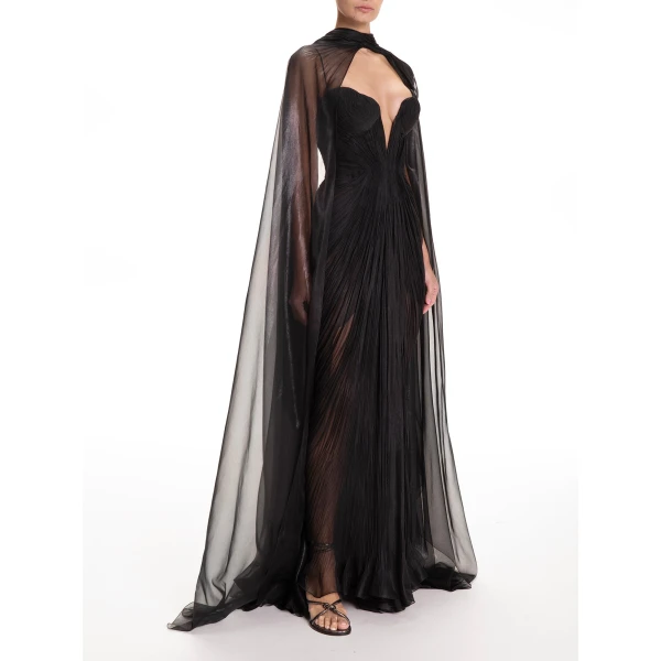 Maria Lucia Hohan Celestina Cape in Mascara | Scarves | Luxury Shoes 