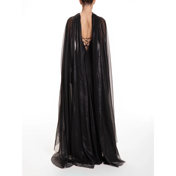 Maria Lucia Hohan Celestina Cape in Mascara | Scarves | Luxury Shoes 