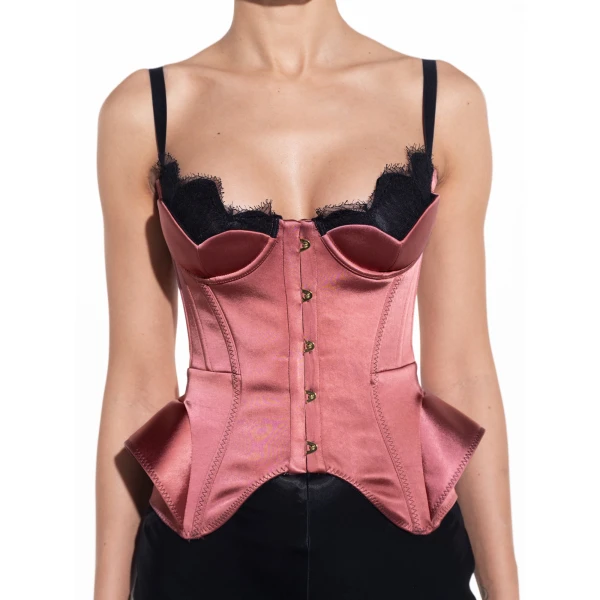 Maria Lucia Hohan Chantal Corset in Lipstick | Sleeveless | Luxury Shoes 