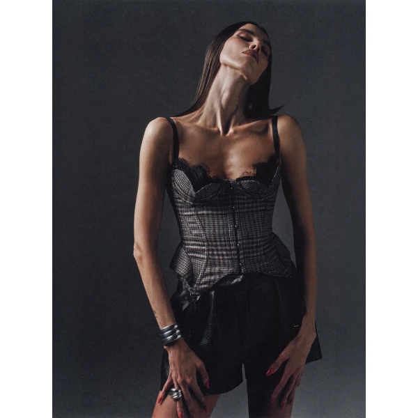 Maria Lucia Hohan Chantal Corset in Tweed | Sleeveless | Luxury Shoes 