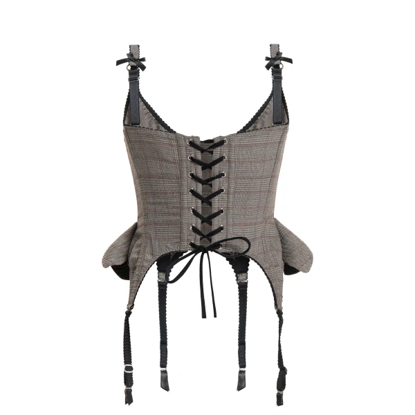 Maria Lucia Hohan Christa X Corset in Check | Sleeveless | Luxury Shoes 