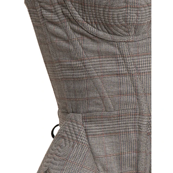 Maria Lucia Hohan Christa X Corset in Check | Sleeveless | Luxury Shoes 